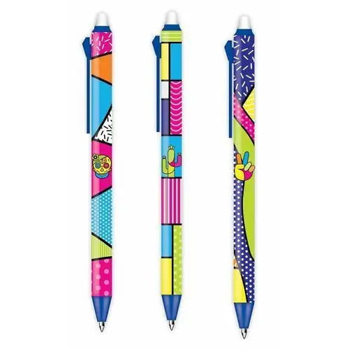 Długopis wymazywalny POP, niebieski, Happy Color, kolor niebieski