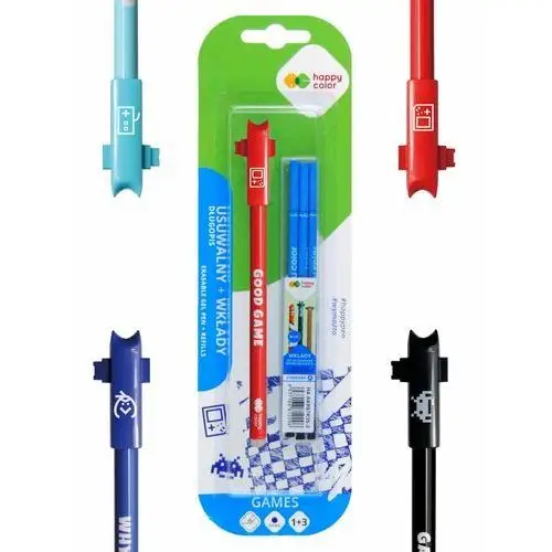 Długopis Wymazywalny + Wkłady Games Blister Happy Color