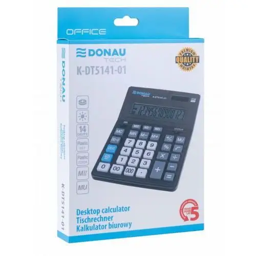 Doanu, kalkulator biurowy 14-cyfrowy wyświetlacz, wym. 201x155x35mm Donau tech