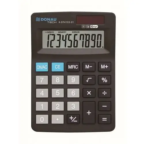 Donau tech , kalkulator biurowy 10-cyfr wyświetlacz wym. 127x88x23 mm, czarny