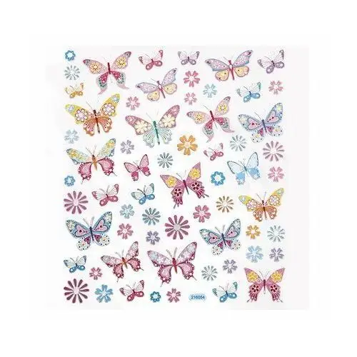 Dpcraft [bs] naklejki motyle i kwiaty pastel 63szt dalprint