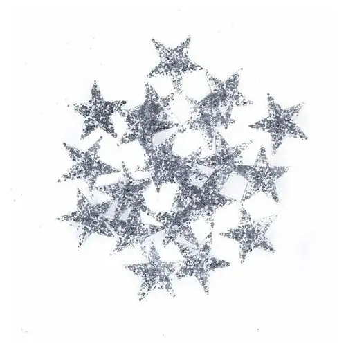 Gwiazdki samoprzylepne z brokatem 3,1 cm 20 szt. srebrne dalprint Dpcraft