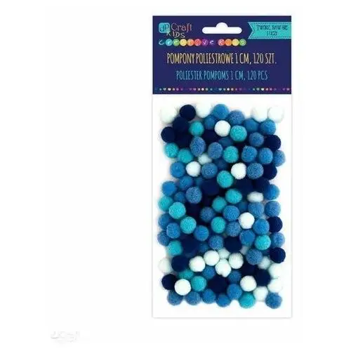 Ozdobne pompony akrylowe 1cm/120 szt-mix niebieski Dpcraft