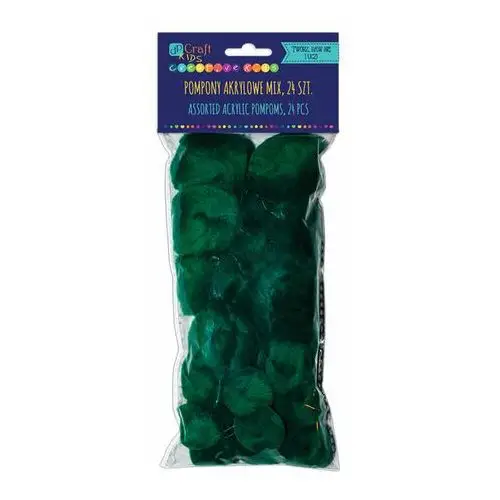 Pompony akrylowe Ciemno-zielone (24 szt.) KSPO-022 Dalprint