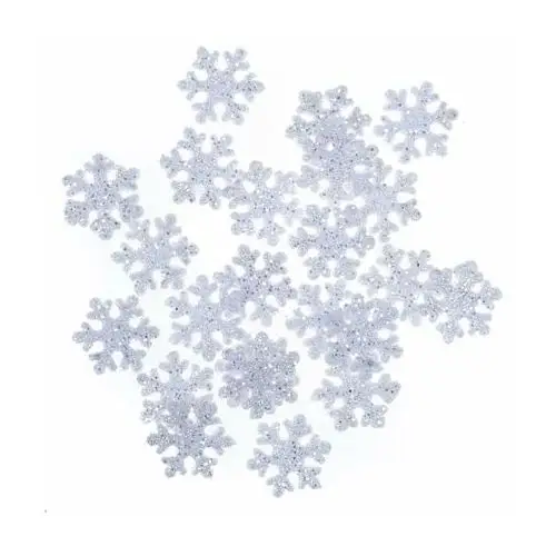 Dpcraft Śnieżynki z brokatem 2,4 cm 24 szt. białe dalprint