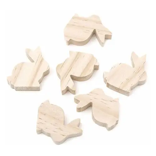 Wk-drewniane króliczki 5 x 5,5 x 1,5 cm 6 szt Dpcraft