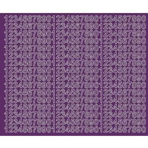 Cyfry samoprzylepne 1 cm fioletowy z połyskiem Drago