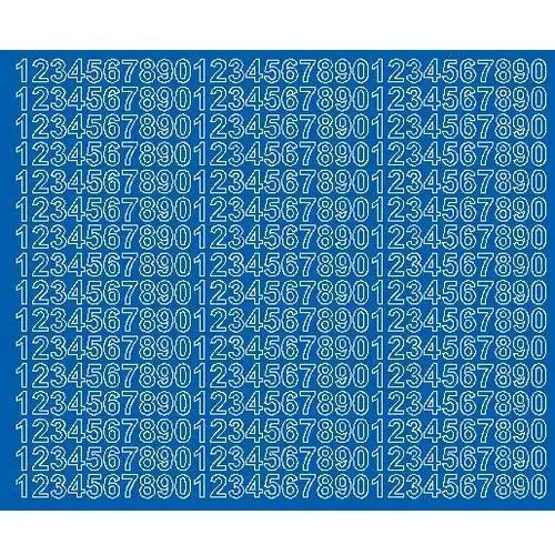 Drago Cyfry samoprzylepne 1 cm niebieski z połyskiem - błyszcząca