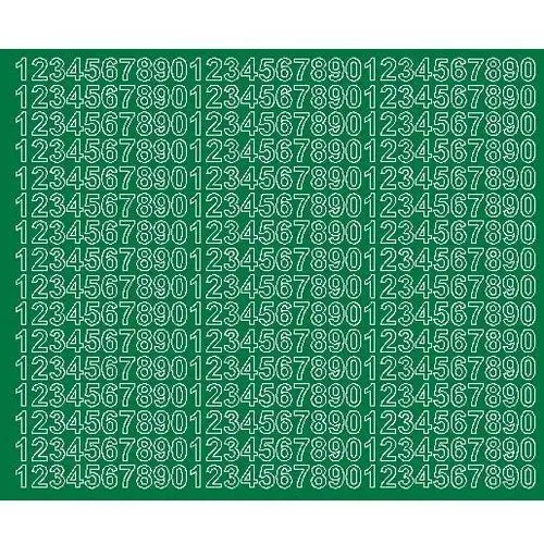 Cyfry samoprzylepne 1 cm zielone matowy - Matowa