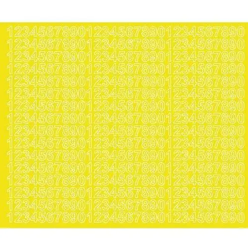 Cyfry samoprzylepne 1 cm żółty z połyskiem Drago