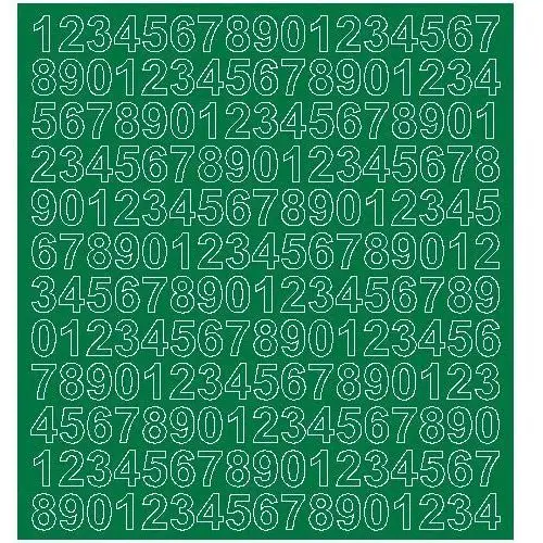 Cyfry samoprzylepne 1.5 cm zielone z połyskiem - błyszcząca Drago