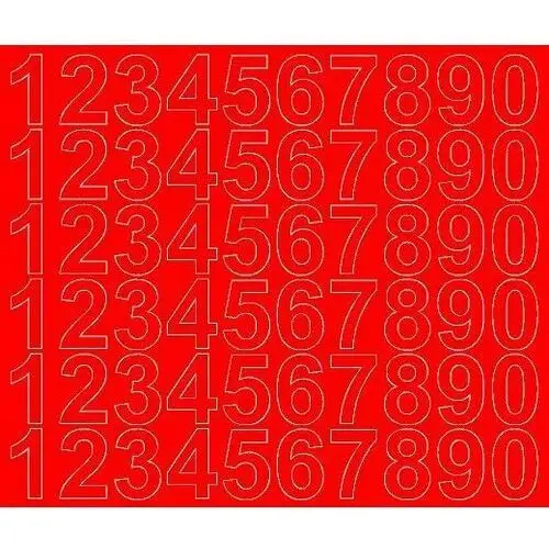 Cyfry samoprzylepne 3 cm czerwony z połyskiem