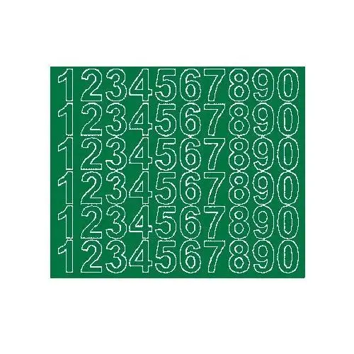 Cyfry samoprzylepne 3 cm zielone z połyskiem - Błyszcząca
