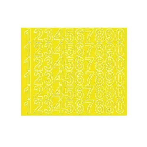 Cyfry samoprzylepne 3 cm żółty z połyskiem