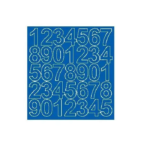 Cyfry samoprzylepne 4 cm niebieski z połyskiem - Błyszcząca