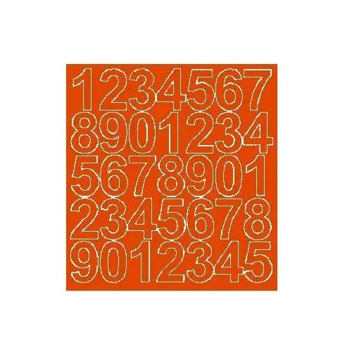 Cyfry samoprzylepne 4 cm pomarańczowy z połyskiem