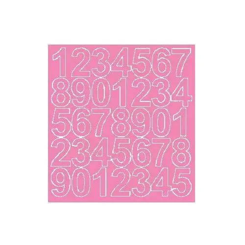 Cyfry samoprzylepne 4 cm różowy z połyskiem Drago