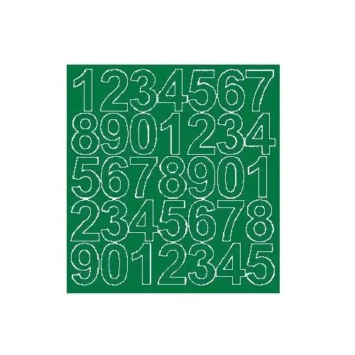 Drago Cyfry samoprzylepne 4 cm zielone matowy - matowa