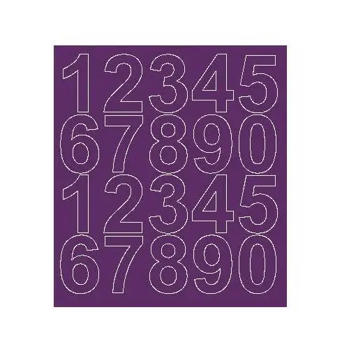 Cyfry samoprzylepne 5 cm fioletowy z połyskiem