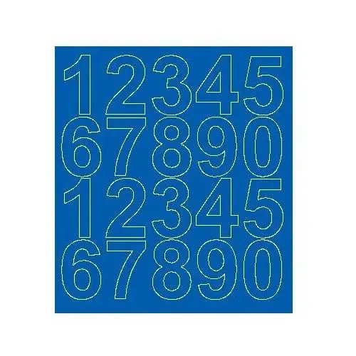 Cyfry samoprzylepne 5 cm niebieski matowy - matowa Drago