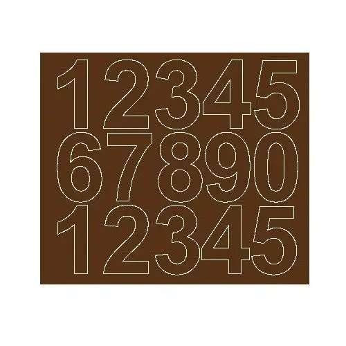 Cyfry samoprzylepne 6 cm brązowy z połyskiem