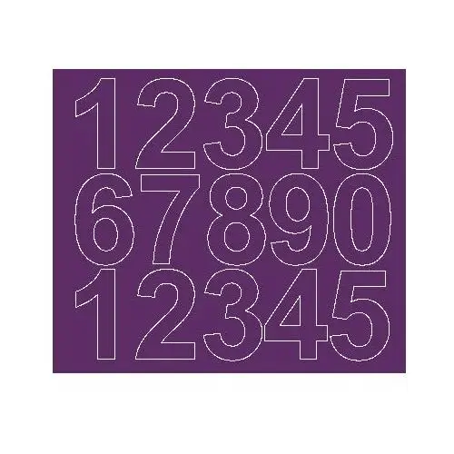 Drago Cyfry samoprzylepne 6 cm fioletowy z połyskiem