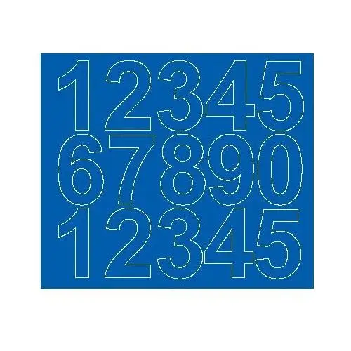 Cyfry samoprzylepne 6 cm niebieski z połyskiem - Błyszcząca