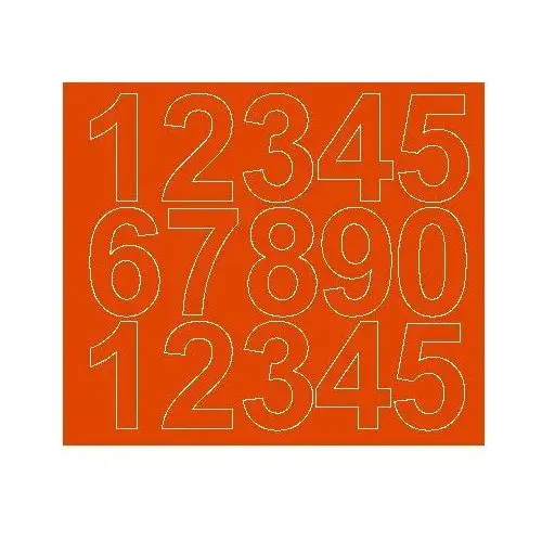 Cyfry samoprzylepne 6 cm pomarańczowy z połyskiem Drago