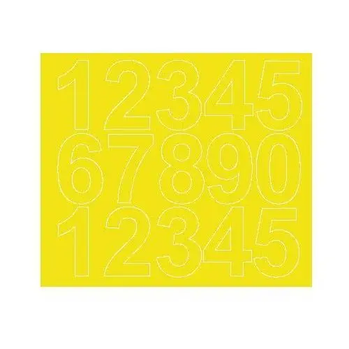 Drago Cyfry samoprzylepne 6 cm żółty z połyskiem