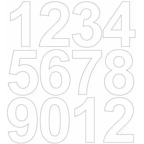 Drago Cyfry samoprzylepne 7 cm, biały z połyskiem
