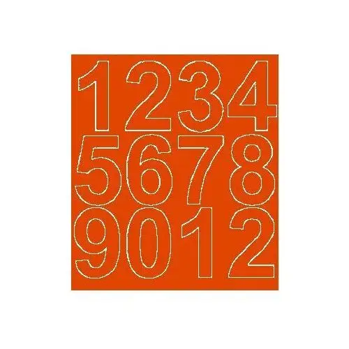 Cyfry samoprzylepne 7 cm pomarańczowy z połyskiem Drago
