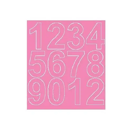 Cyfry samoprzylepne 7 cm różowy z połyskiem