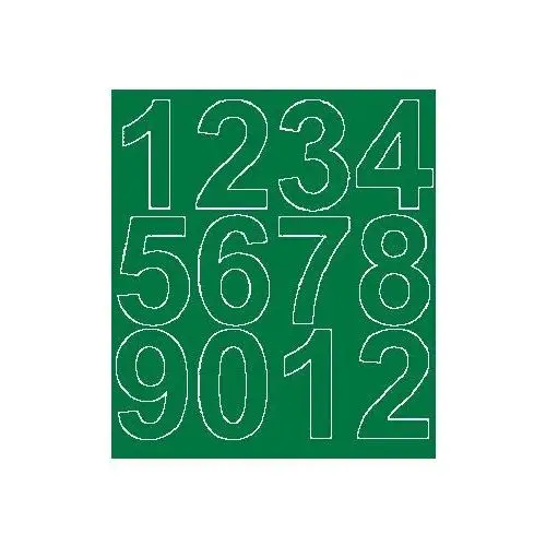 Drago Cyfry samoprzylepne 7 cm zielone z połyskiem - błyszcząca