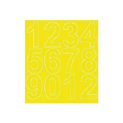 Drago Cyfry samoprzylepne 7 cm żółty z połyskiem