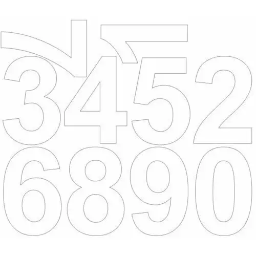 Cyfry samoprzylepne 8 cm biały z połyskiem Drago