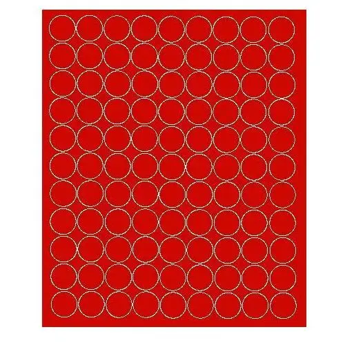 Koła grochy samoprzylepne, czerwone matowe, 4 cm, 99 sztuk