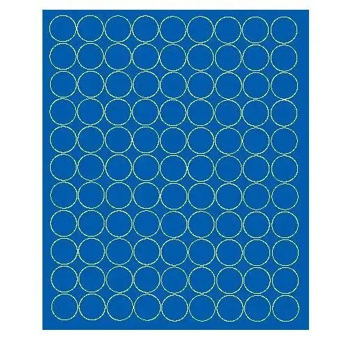 Koła grochy samoprzylepne, niebieskie matowe, 2 cm, 99 sztuk