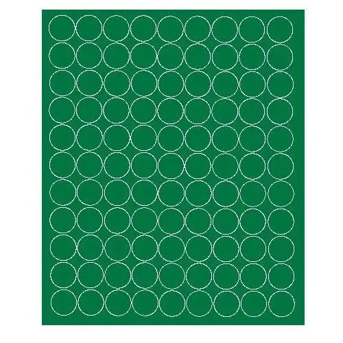 Koła grochy samoprzylepne, zielone matowe, 4 cm, 99 sztuk Drago