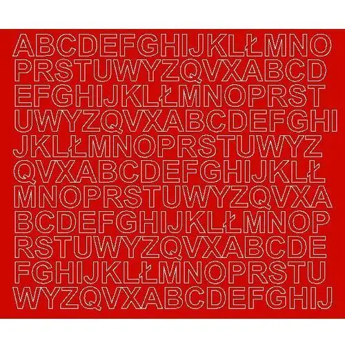 Litery samoprzylepne 1.5 cm czerwone z połyskiem - Błyszcząca