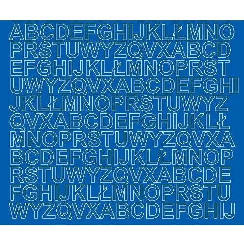 Litery samoprzylepne matowe, niebieskie, 1,5 cm