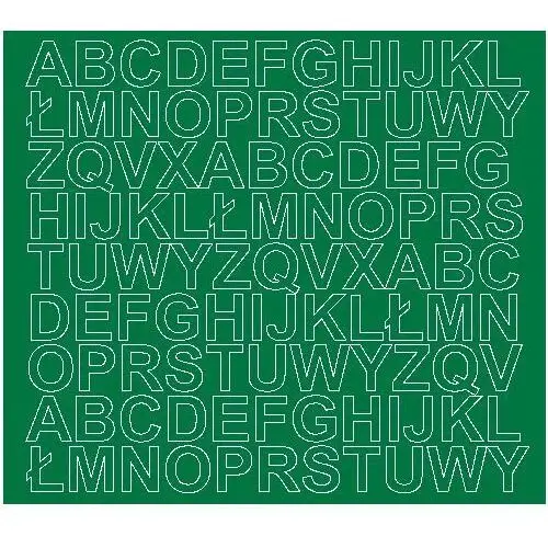 Litery samoprzylepne matowe, zielone, 2 cm
