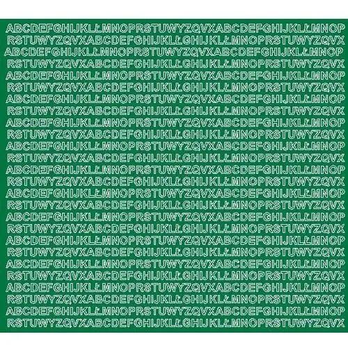 Litery samoprzylepne matowe, zielone, 5 mm