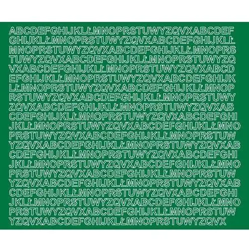 Litery samoprzylepne matowe, zielone, 7 mm