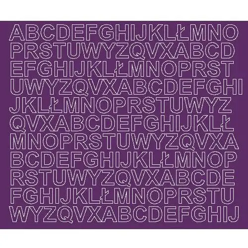 Litery samoprzylepne z połyskiem, fioletowe, 1,5 cm