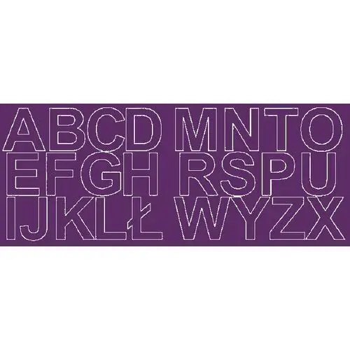 Litery samoprzylepne z połyskiem, fioletowe, 6 cm