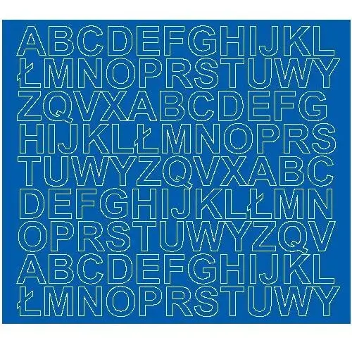 Litery samoprzylepne z połyskiem, niebieskie, 2 cm Drago