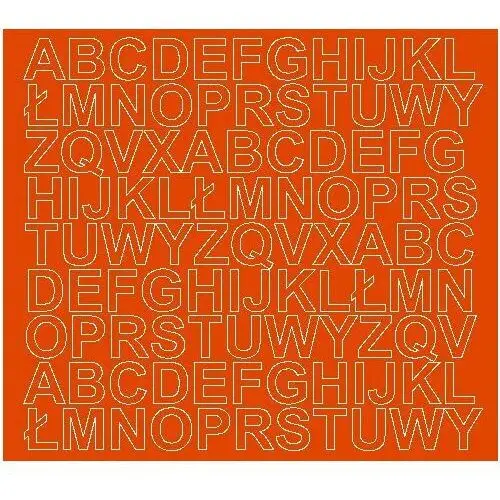 Litery samoprzylepne z połyskiem, pomarańczowe, 2 cm
