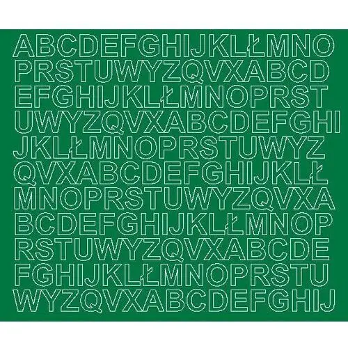 Litery samoprzylepne z połyskiem, zielone, 1,5 cm