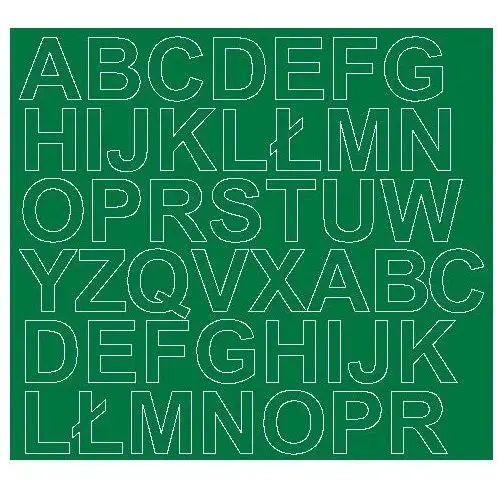 Litery samoprzylepne z połyskiem, zielone, 3 cm Drago