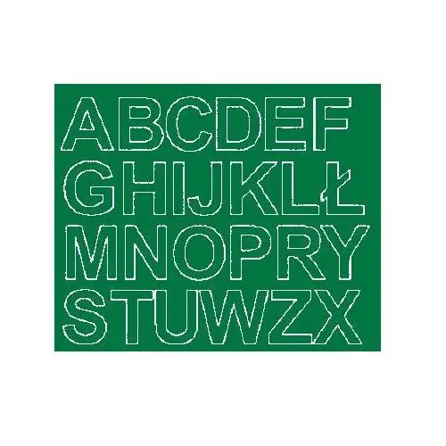Litery samoprzylepne z połyskiem, zielone, 4 cm